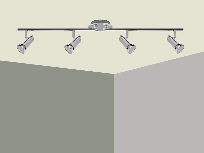 Trango 4-flammig 2001-048-5W LED Deckenleuchte *MAX* inkl. 4x 5 Watt GU10 LED Leuchtmittel in Chrom-
