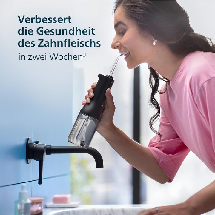 Philips Sonicare kabelloser Power Flosser 3000 Munddusche, Wasser-Flosser für Zähne, Zahnfleisch und