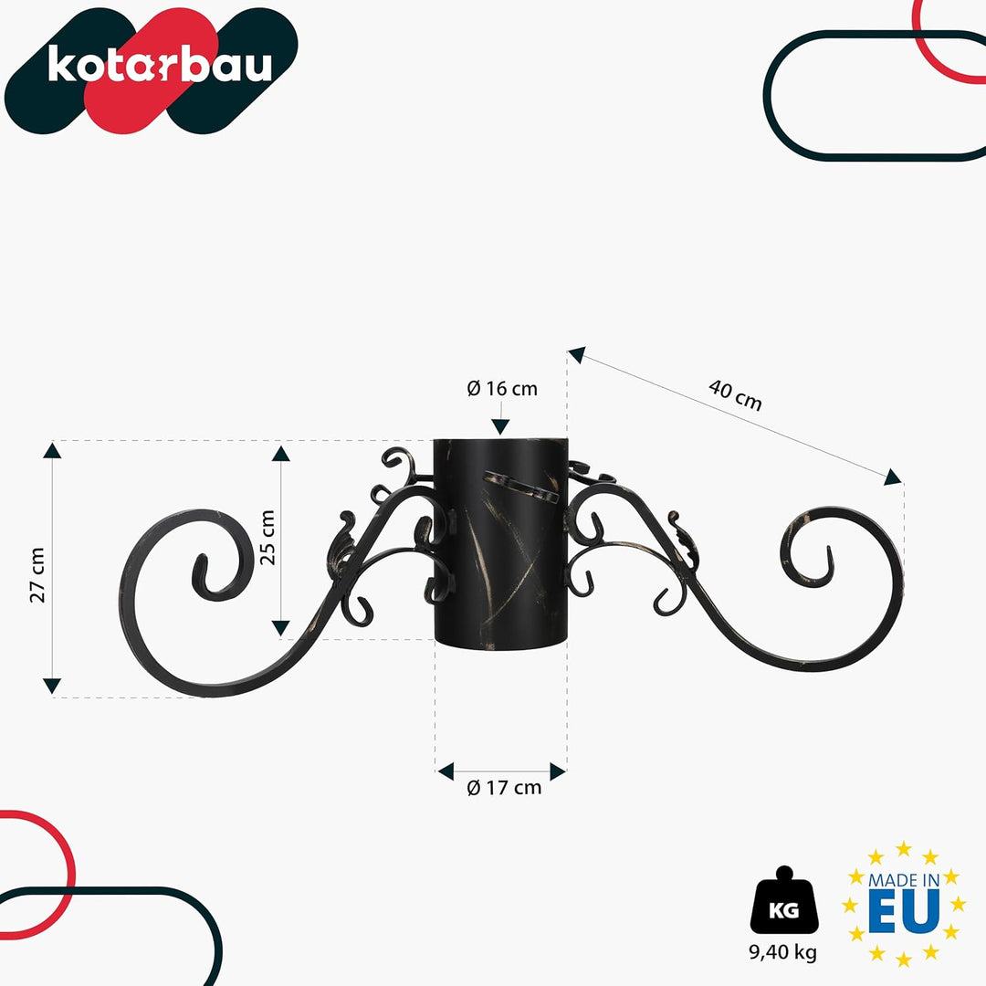 KOTARBAU® Weihnachtsbaumständer mit Wassertank für grosse Bäume Metall goldene Patina Tannenbaumstän