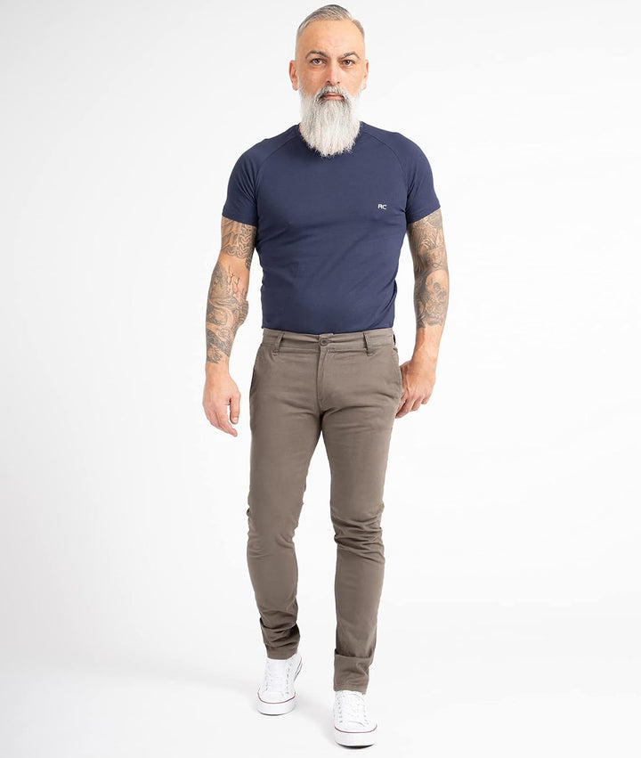Indumentum Chino Hose Basic Slim Fit IS-305 38W / 30L Dunkelgrün, 38W / 30L Dunkelgrün