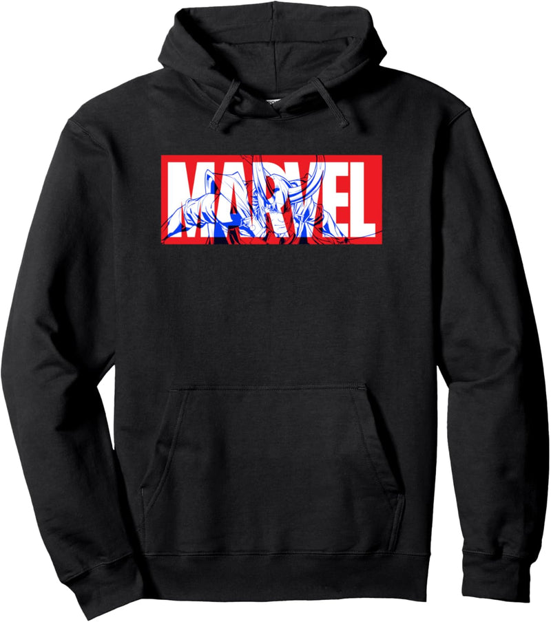 Marvel Logo Loki Comic Art Pullover Hoodie