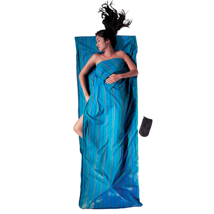 Cocoon Baumwollschlafsack Travel Sheet - Cotton - Print nile blue stripes Einheitsgrösse, nile blue