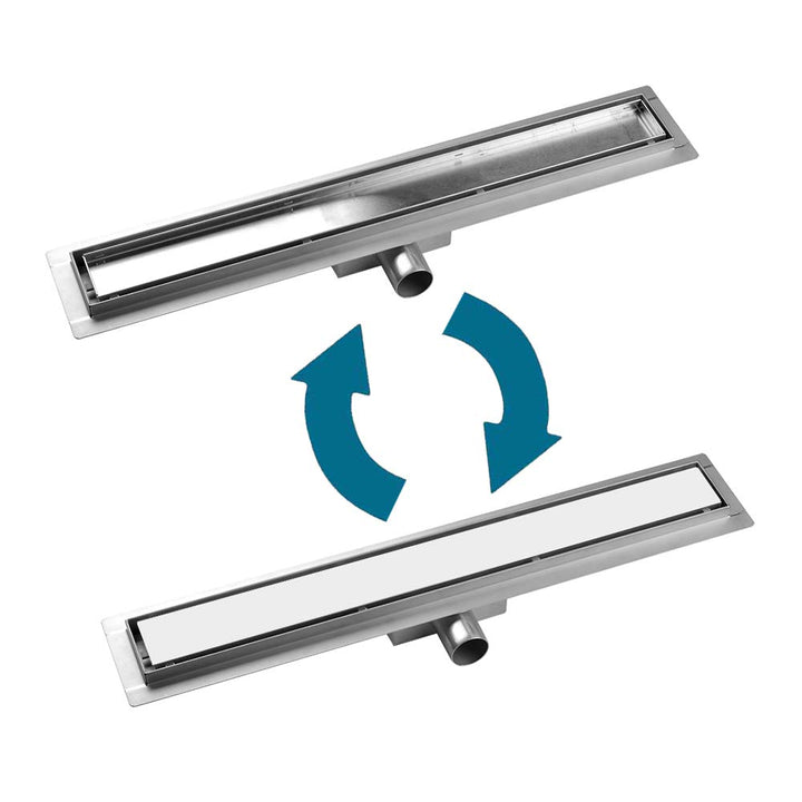 Duschrinne, 100cm,2 in 1,Siphon mit Geruchsstop und Haarsieb Randablauf Befliesbar Edelstahl Ablaufr