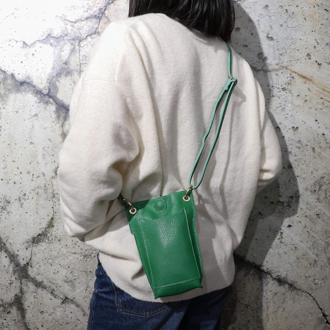 SH Leder Damen Echtleder Umhängetasche Handytasche Geldbörse Multifunktion Beutel Mini Bote Abnehmba