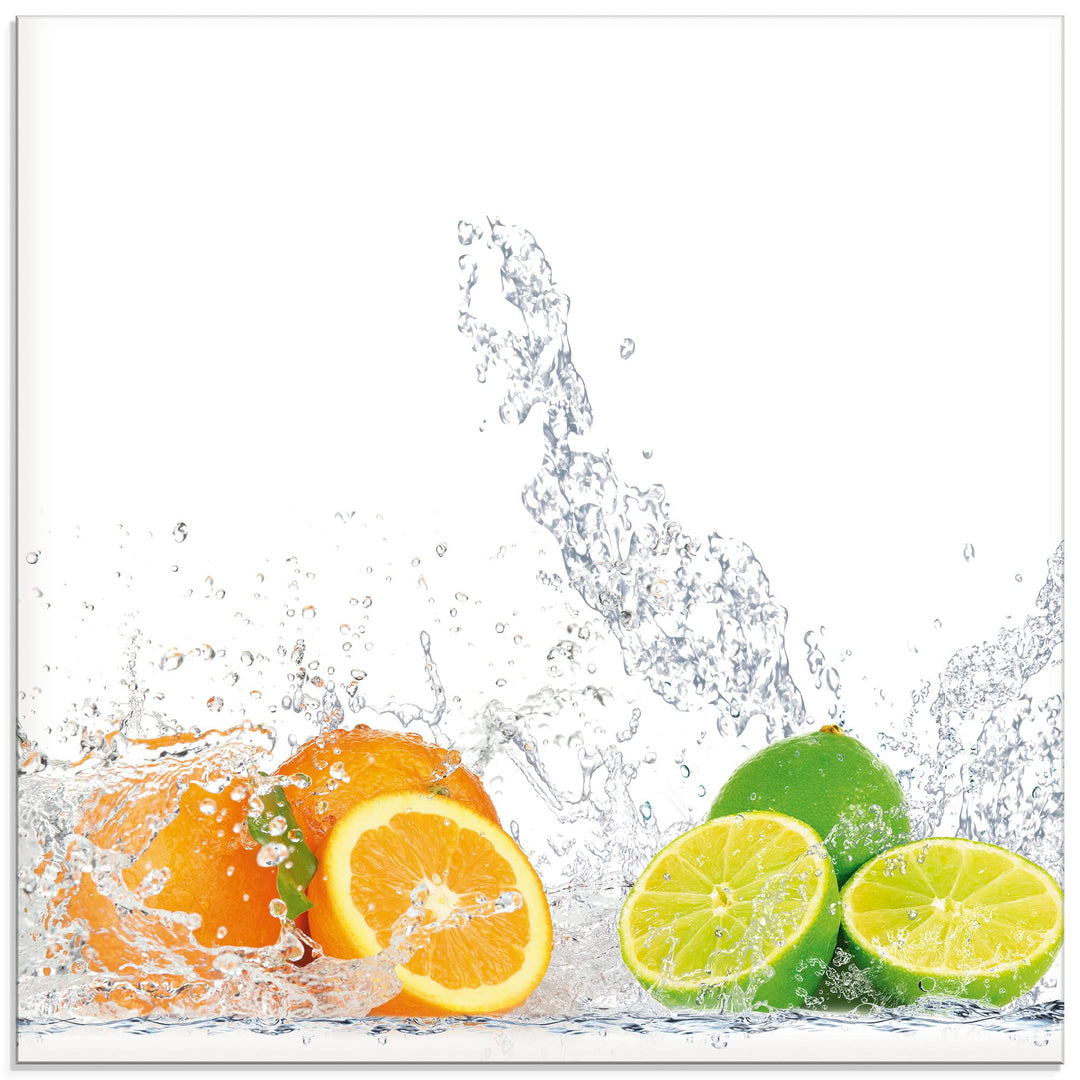 ARTland Spritzschutz Küche aus Alu für Herd Spüle 60x60 cm (BxH) Küchenrückwand mit Motiv Essen Obst