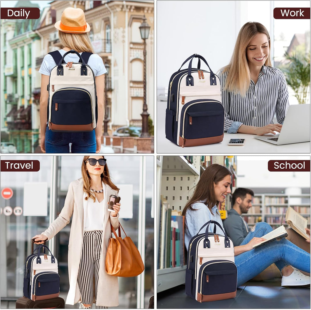 LOVEVOOK Rucksack Damen Laptop Rucksack 15.6 Zoll Schulrucksack Mädchen Teenager Wasserdicht Schulta