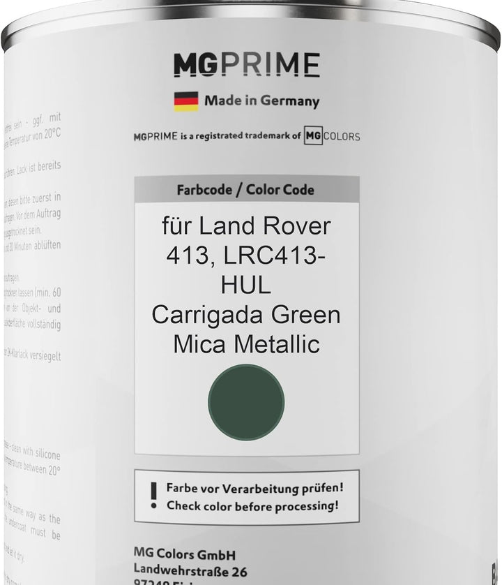 MG PRIME Autolack Dose Set für Land Rover 413 / LRC413-HUL Carrigada Green Mica Metallic Basislack 2