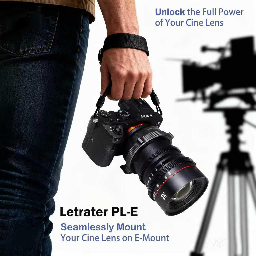 Letrater PL Objektivhalterungsadapter, PL auf Sony E/NEX Mount Kameras A7S3/FS7/5/FX9/A7R4/R3/a Seri