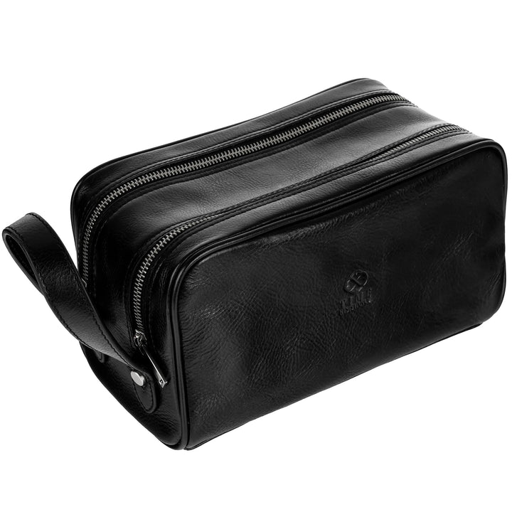 Kulturbeutel Leder Herren - Kosmetikbeutel - Waschtasche für Männer - 100% Echtleder - Hochwertige K