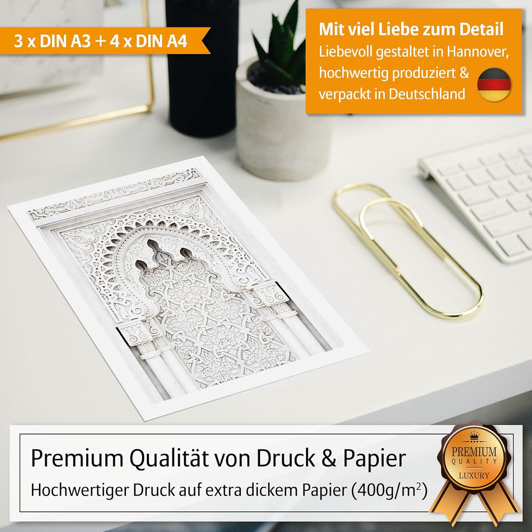Hyggelig Home Premium Poster Set - 7 passende Bilder im stilvollen Set - Collage Bild Wand Deko - Se