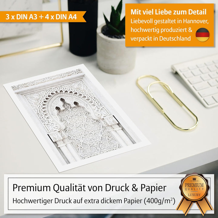 Hyggelig Home Premium Poster Set - 7 passende Bilder im stilvollen Set - Collage Bild Wand Deko - Se