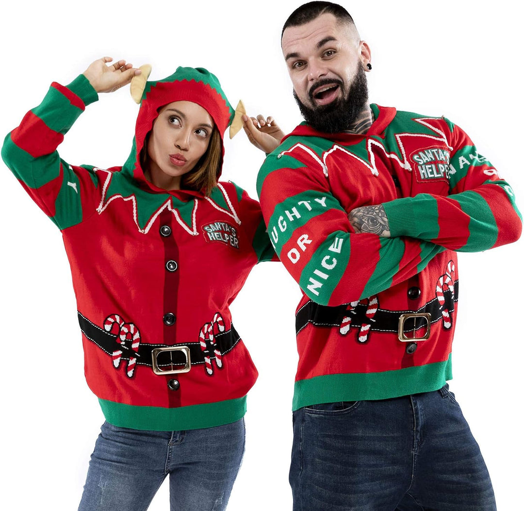 U LOOK UGLY TODAY Unisex Herren Weihnachtspullover Damen Hässliche Pulli Lustig Strickpullover Yafil