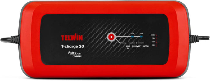 Telwin 807594 T-Charge 20 Elektronisches multifunktionelles Batterielade- und Erhaltungsladegerät, R
