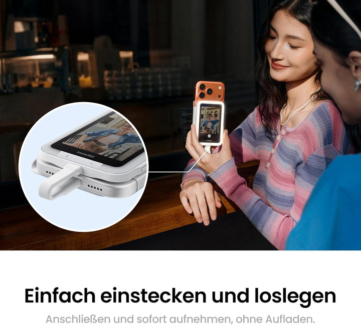 Insta360 Snap Selfie-Bildschirm mit Licht – Magnetischer 4K Selfie-Monitor für Selfies, Vlogging, Ko