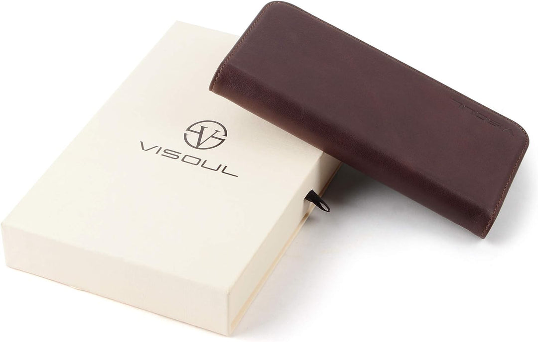 VISOUL Hülle für iPhone 13 Pro Handyhülle Schutzhülle TPU [Erstklassiges Echtleder] [Kartenfach] [Ma