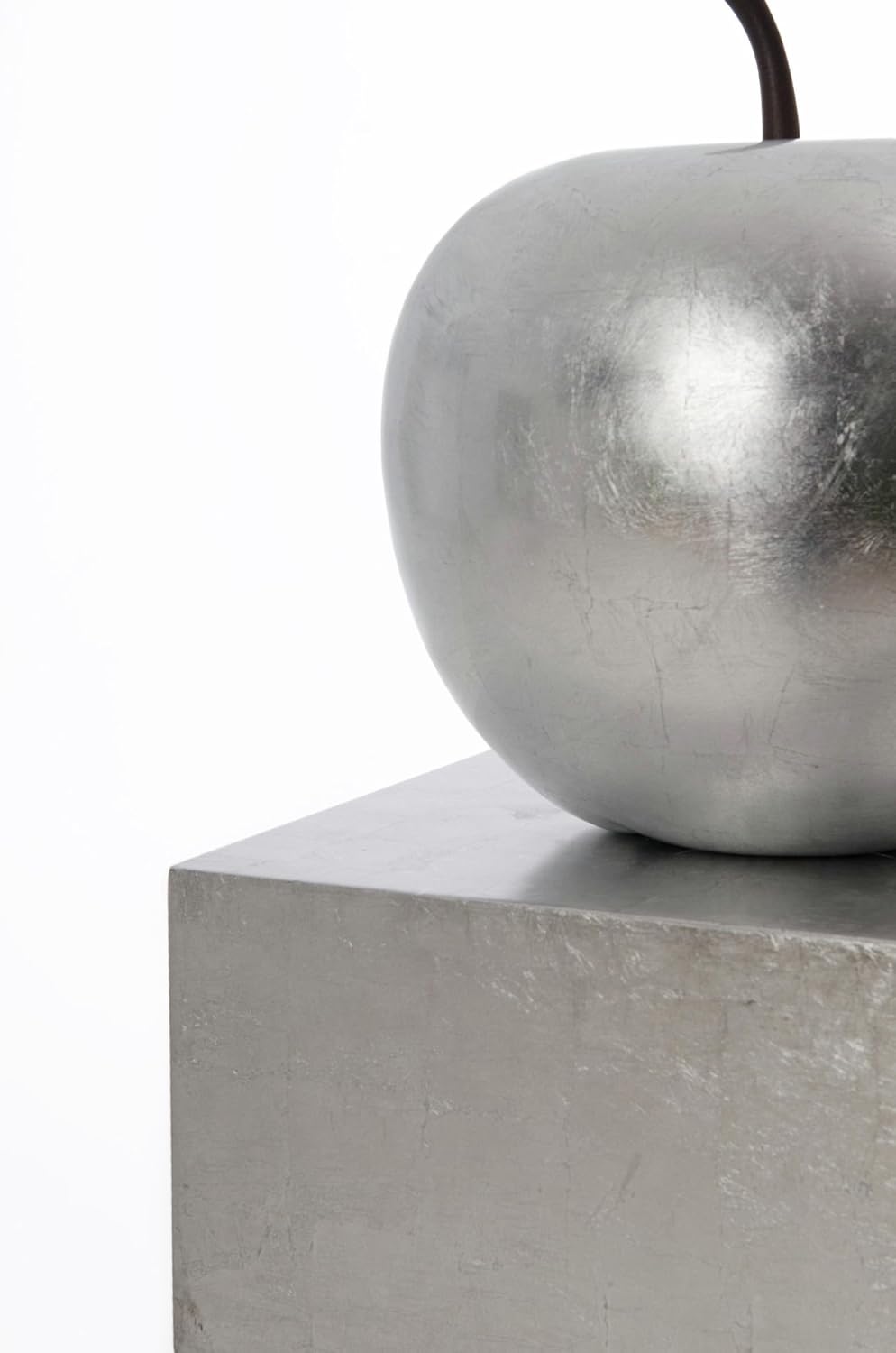 VIVANNO Podest Deko-Säule Stele Blumenständer Fiberglas Silber Hochglanz 30x30x60 30x30x60 cm Silber