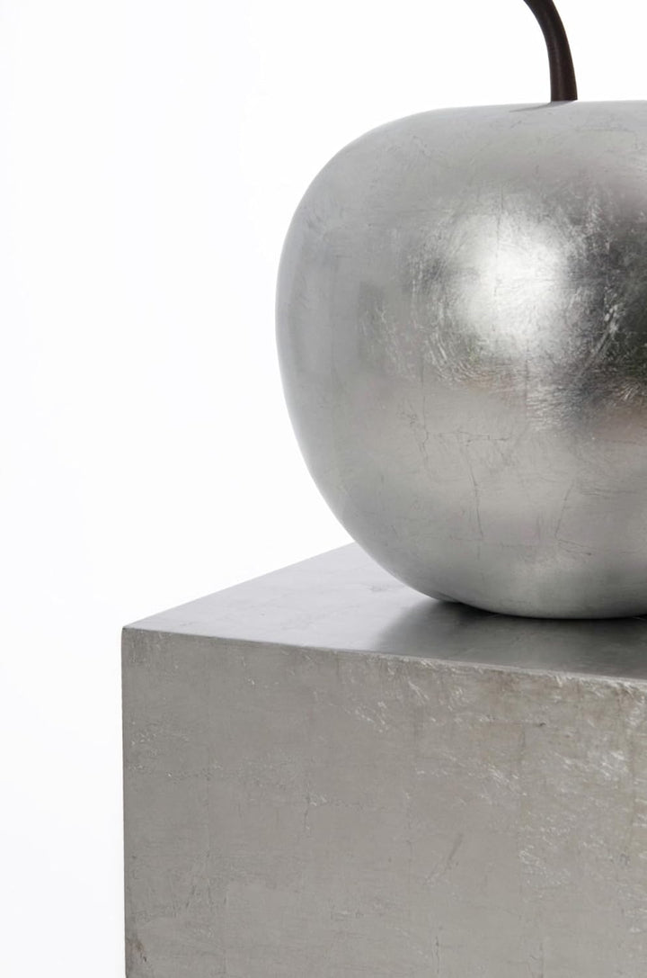 VIVANNO Podest Deko-Säule Stele Blumenständer Fiberglas Silber Hochglanz 30x30x60 30x30x60 cm Silber