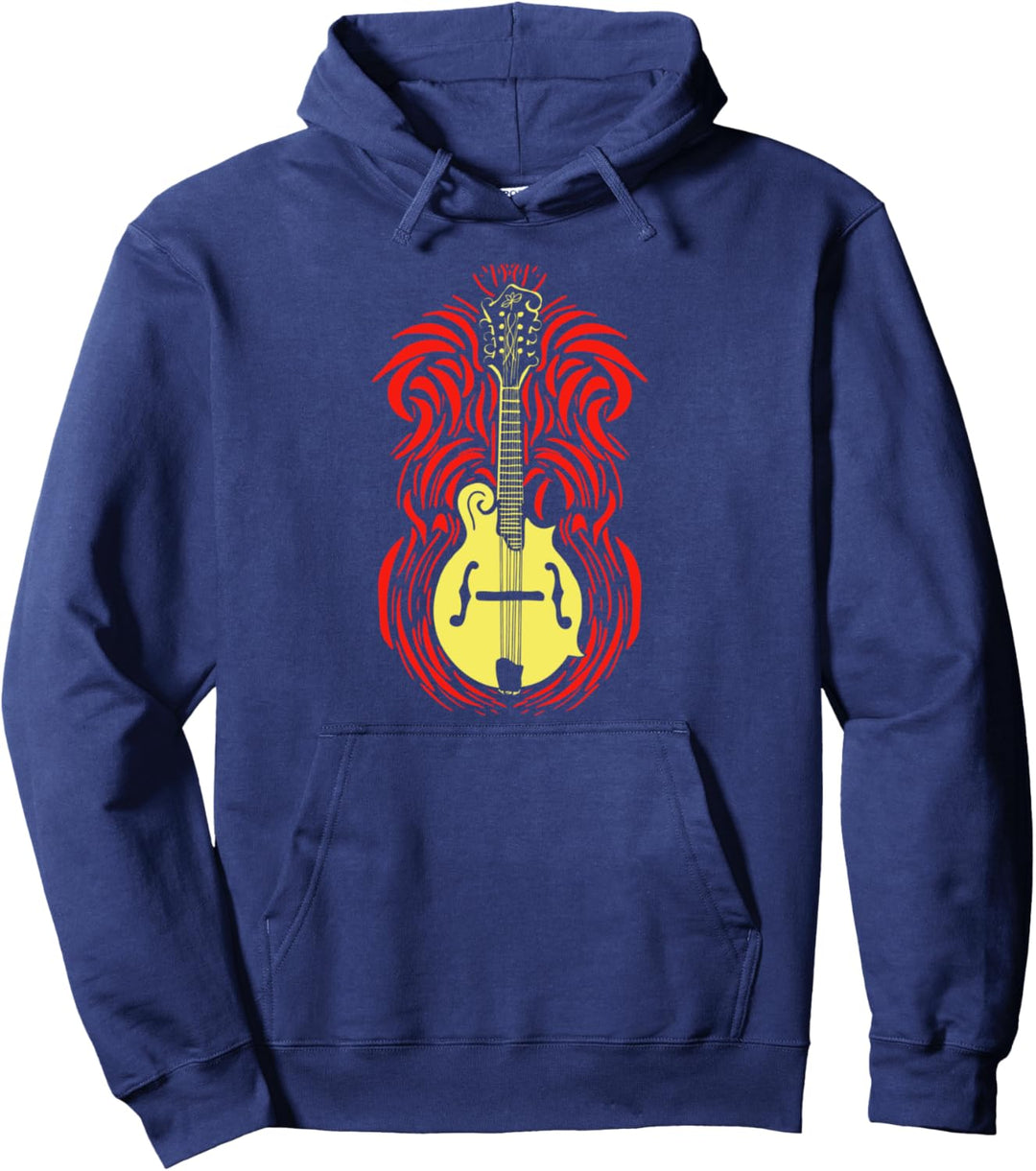 Mandolin Fire - Vintage Bluegrass Music Graphic Pullover Hoodie
