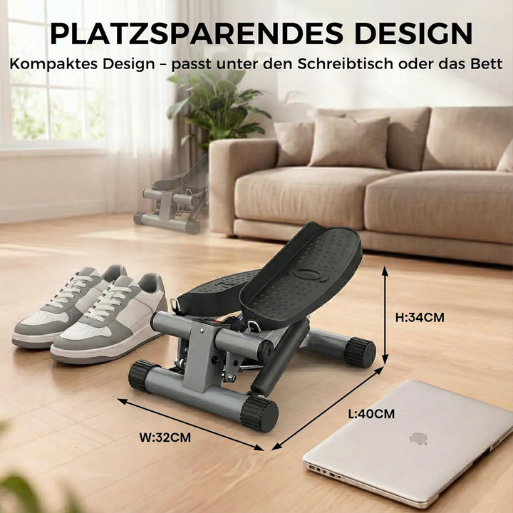 Niceday Mini Stepper für Zuhause | Up-Down Swing Stepper mit Power Ropes | Stepper Hometrainer mit L