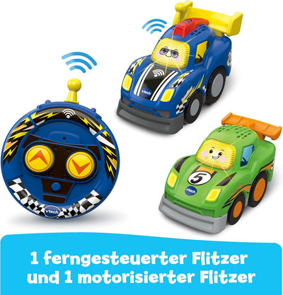 VTech Baby Tut Tut Baby Flitzer - RC Autorennbahn – Interaktives Spielset mit Rennwagen, Musik, span