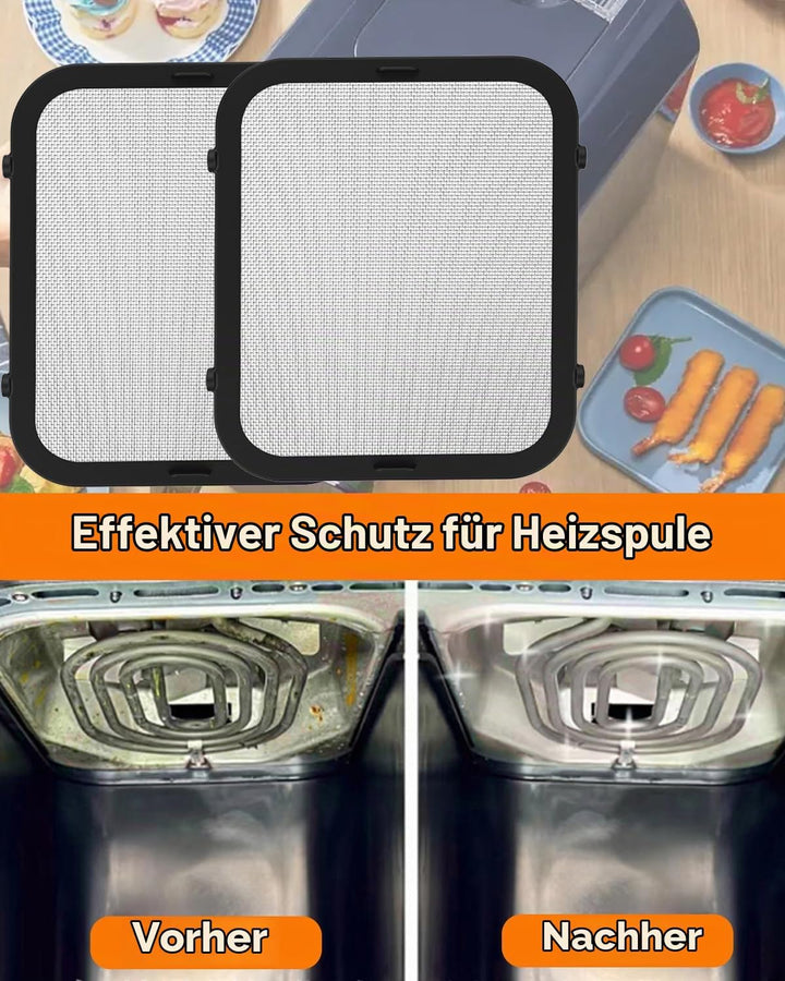 2 Stück Magnetischer Spritzschutz für Ninja Foodi Max Dual Zone AF400EU &amp; AF451EU, Edelstahl Spritzs
