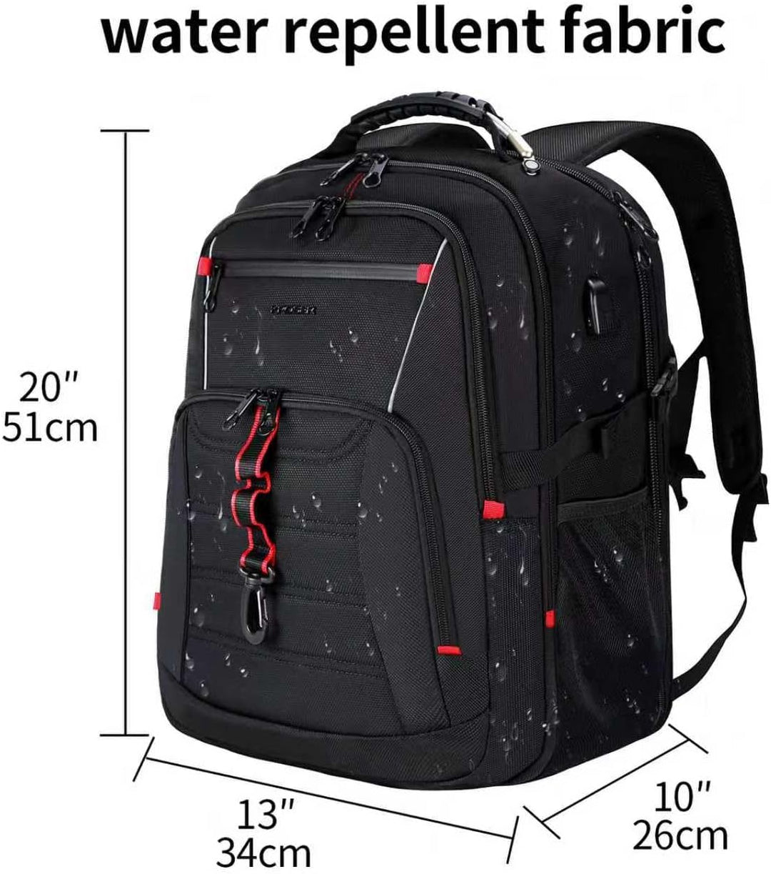 KROSER Grosser Rucksack für Herren, 17,3 – 18,4 Zoll, XXXL, Laptop-Rucksack, mit RFID-Taschen und wa