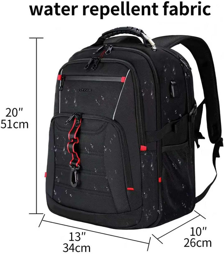 KROSER Grosser Rucksack für Herren, 17,3 – 18,4 Zoll, XXXL, Laptop-Rucksack, mit RFID-Taschen und wa