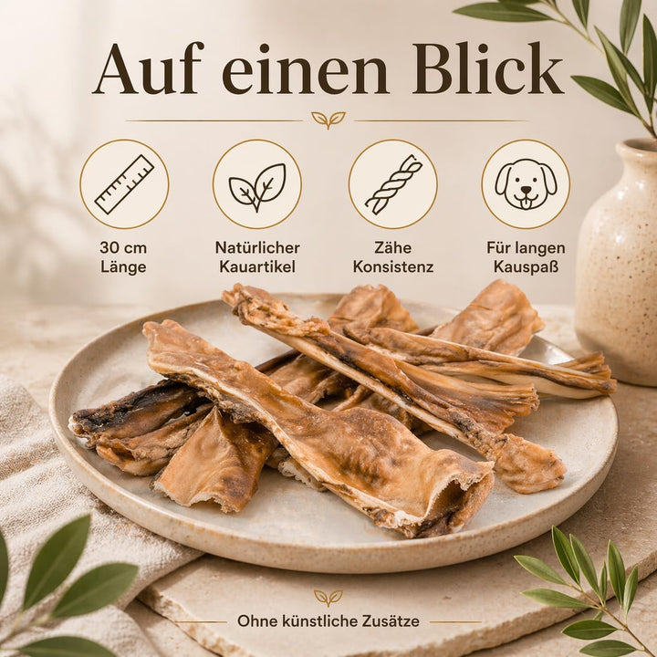 123...Hund dabei! - Rinderkopfhaut 30cm - 2,5kg, schonend getrocknete Rinderkopfhaut für Hunde, Qual