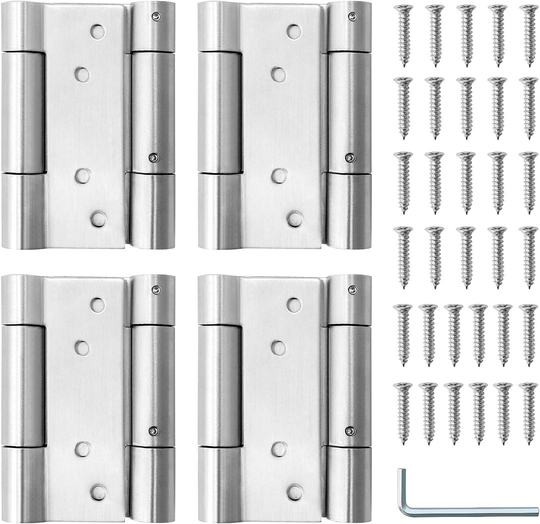 QWORK® Pendeltürband Türscharnier, 304 Edelstahl Scharniere für Pendeltür und Schwingtür für Cafe, S