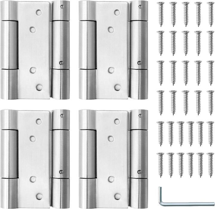 QWORK® Pendeltürband Türscharnier, 304 Edelstahl Scharniere für Pendeltür und Schwingtür für Cafe, S