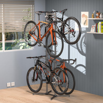 CXWXC Fahrradständer Boden Für 4 Fahrräder Belastbar bis 50kg/110 Pound Fahrrad Ständer Halter Indoo