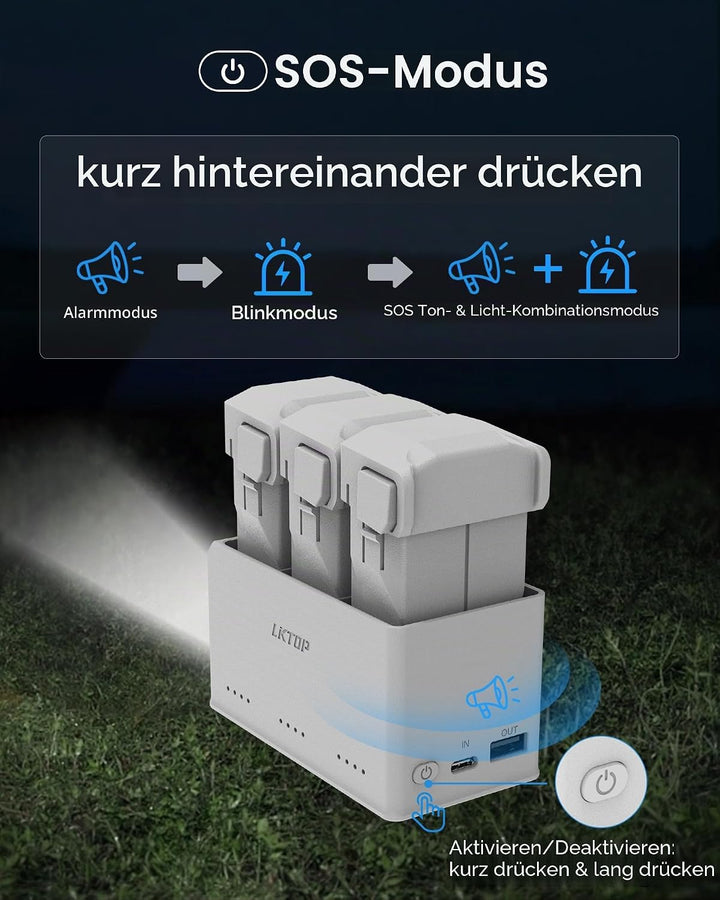 LKTOP - Mini 5Pro/4 Pro/3 37 W USB-C Schnelllade-Hub für DJI Mini 5/4/3/Plus Serie, Zubehör für Skyr