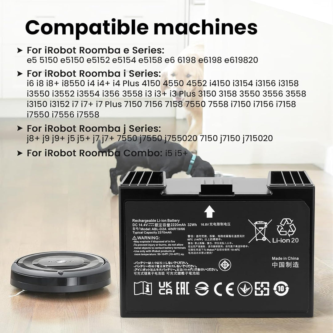 Vacuum Cleaner Batterie Pour iRobot j7 i4 j8+, Pour Combo j5 i5 j7+ j9+,j7 j7+ j7550 i4 i4+ i4 Plus