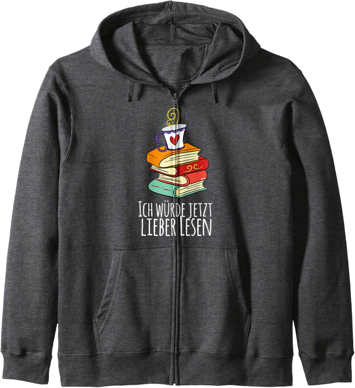 Ich würde jetzt lieber Lesen Bücherwurm Leseratte Buch Kapuzenjacke