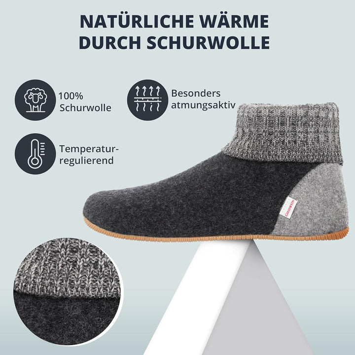 Giesswein Hüttenschuh Wildpoldsried 38 EU Anthrazit 019, 38 EU Anthrazit 019