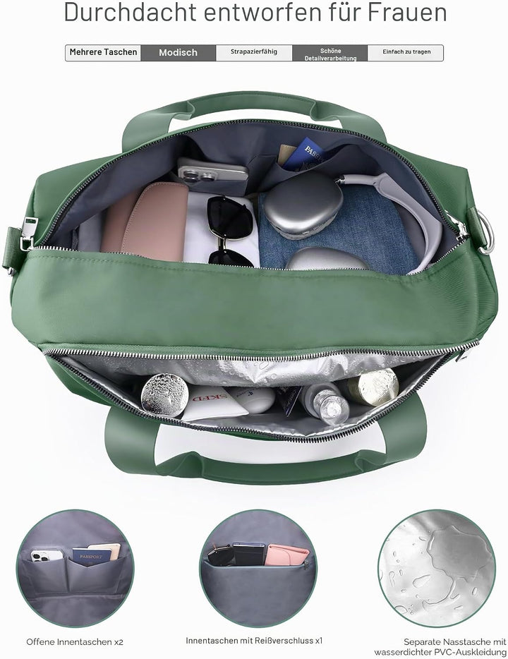 19 Zoll Sporttasche Reisetasche für Damen und Herren,wasserdichte Handgepäcktasche,Trainingstasche f