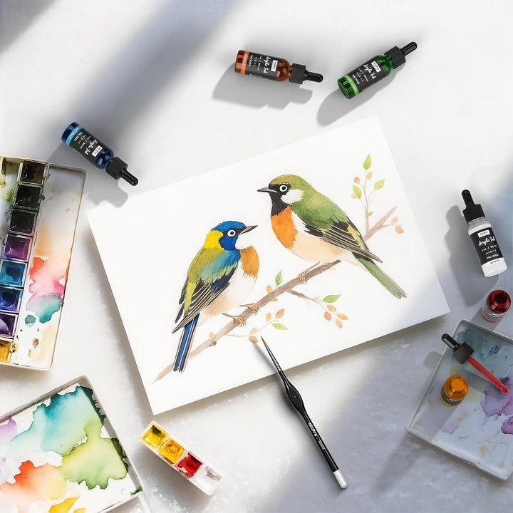 Nicpro 18 Farben Acrylic Ink Set, 30 ml Flasche mit Tropfer, Flüssige Acryltinte Schnell Trocknende,