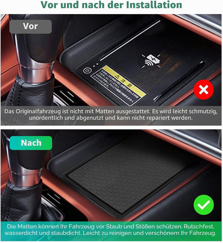 GAFAT Kompatibel mit Honda HR-V 2022 2023 Antirutschmatten, HRV 2022 Gummimatten, Mittelkonsole Getr