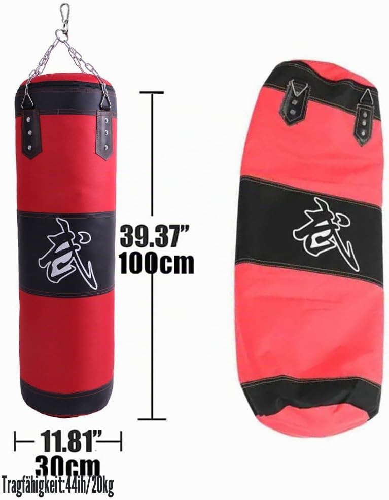 Boxsack Hängend, 15-in-1 Heavy Duty Boxsack, PU-Material Mit dickerer Kette kann 360° gedreht werden