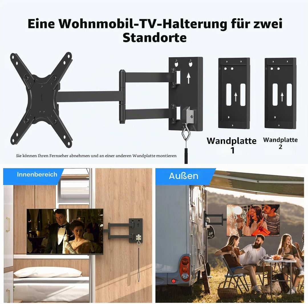 Suptek abschliessbare Wohnmobil-TV-Halterung für 13-43-Zoll-Fernseher Vollbewegliche, abschliessbare