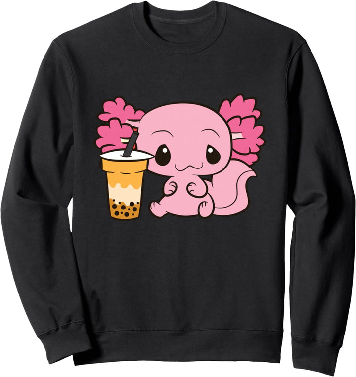 Süsses Axolotl mit Bubble Tea Love Axolotls Sweatshirt