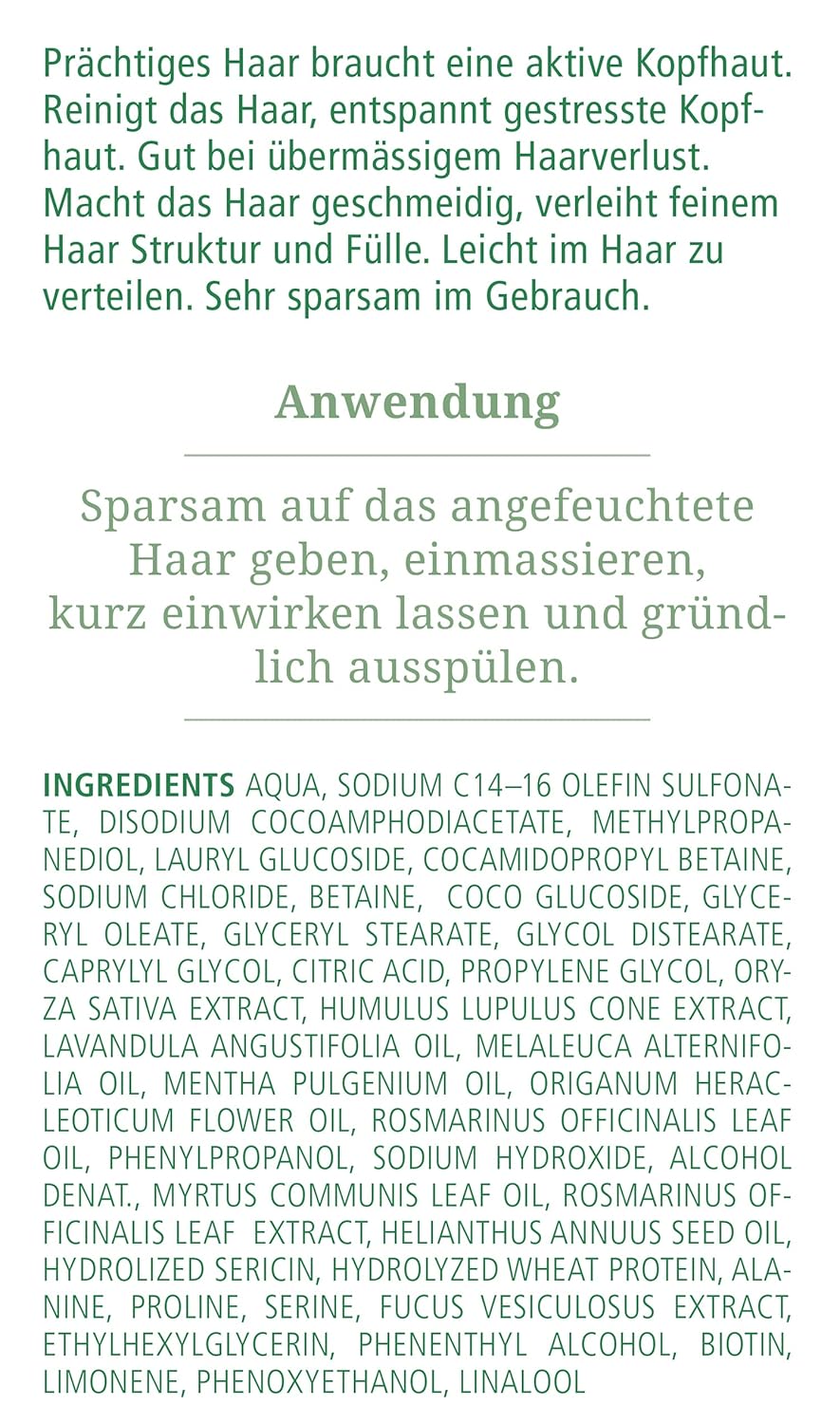 VICOPURA Pflege-Shampoo, basisches silikonfreies Haarshampoo, Volumenshampoo mit Teebaumöl, bei Kopf
