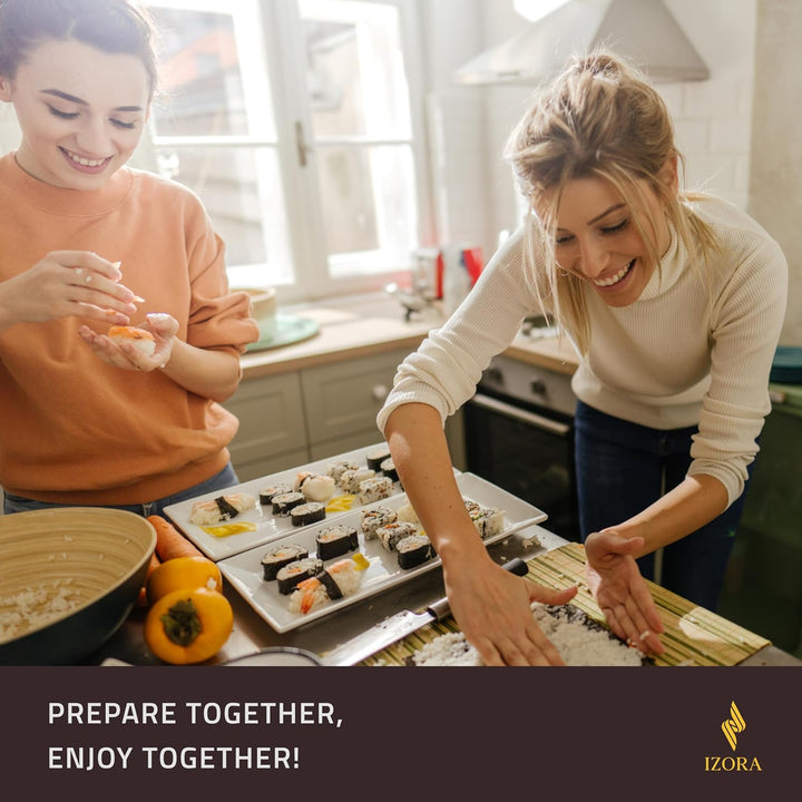IZORA Sushi Maker Set mit Anfänger-Guide inkl. ausführlicher Anleitung, einfache Rezeptvorschläge -