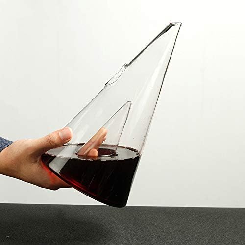 AWANG Einfache Persönlichkeit Pyramid Glaskaraffe Nordic Wasserfall Rotwein Cone Decanter (750ML), 7