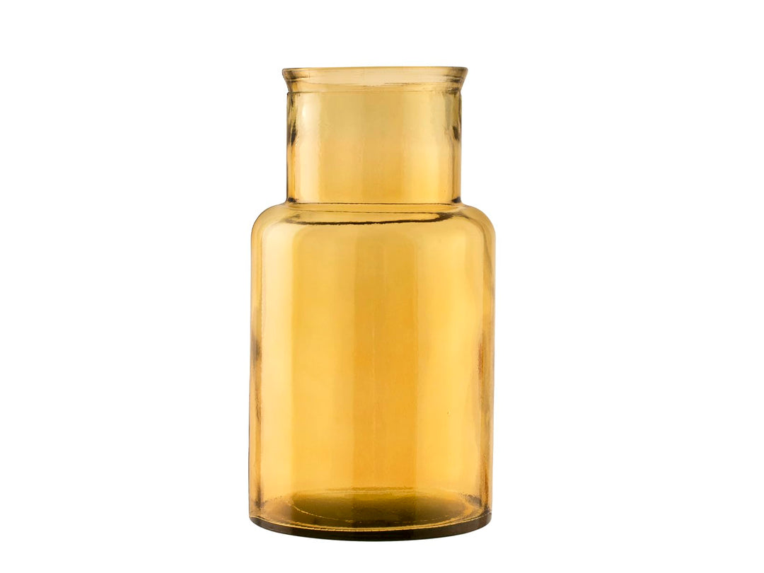 H&h vaso noa in vetro riciclato ambra h 28 cm