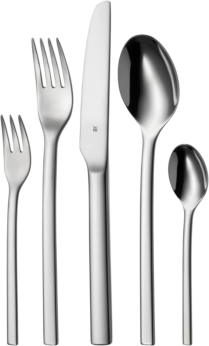 WMF Tavira Besteck Set 12 Personen, 60-teilig, Monobloc-Messer, Cromargan Edelstahl poliert, glänzen