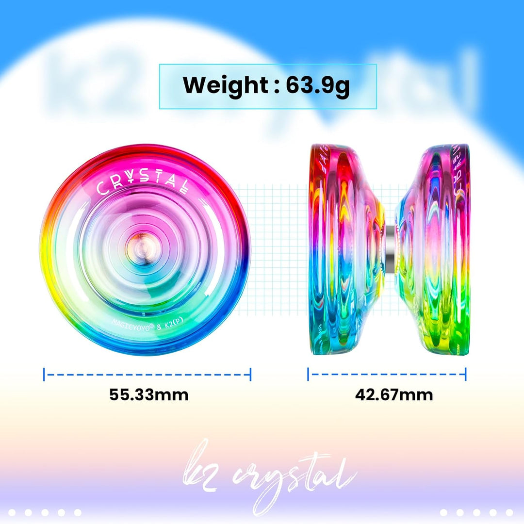 MAGICYOYO K2 Responsive Yoyo für Kinder, Dual Purpose JoJo für Anfänger, Kristall JoJo with Replacem