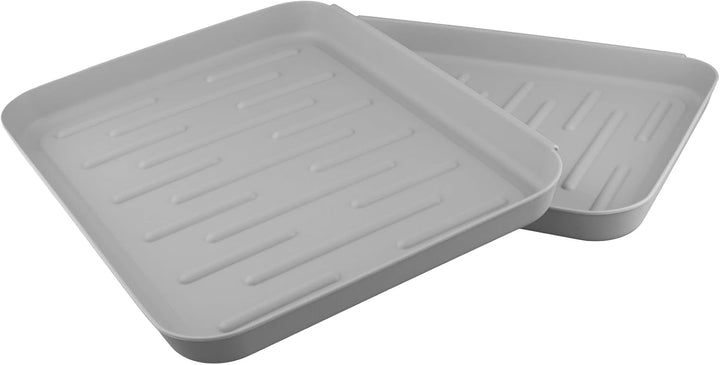 6 Stück Kunststoffe Schuhabtropfschalen, 35 x 27 x 3 cm Grau Schuhablage, Multifunktional Schuhtable