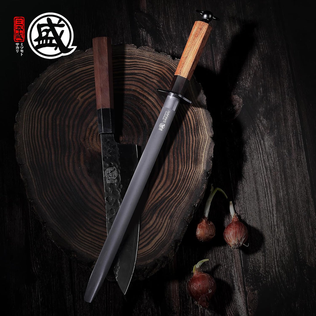 MITSUMOTO SAKARI 44 cm japanischer Wetzstahl, geeignet für Messer, professioneller flacher Wetzstahl