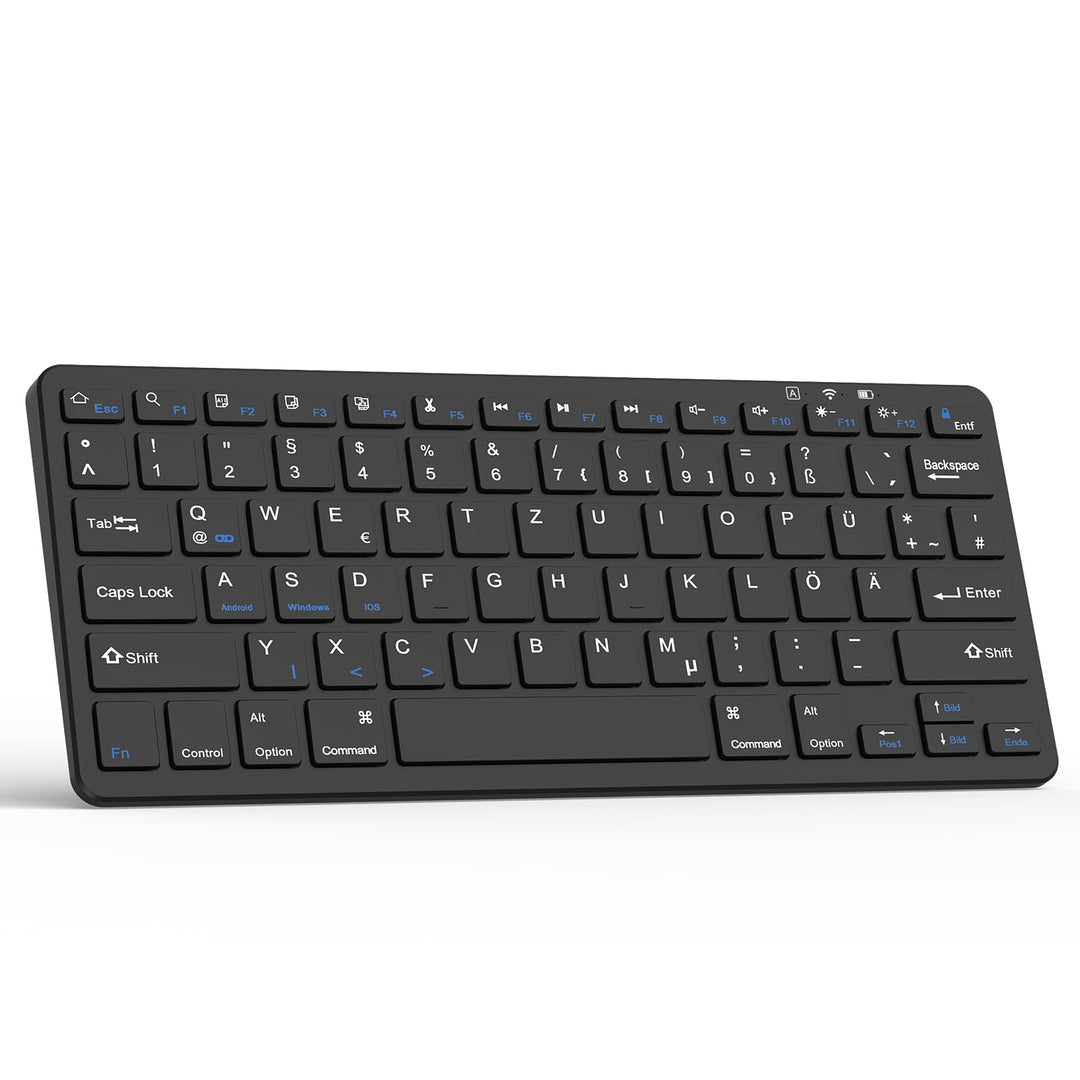 TQQ Bluetooth Tastatur, iPad Tastatur, Deutsches Layout QWERTZ, Mini Wireless Keyboard für iPad 10 G